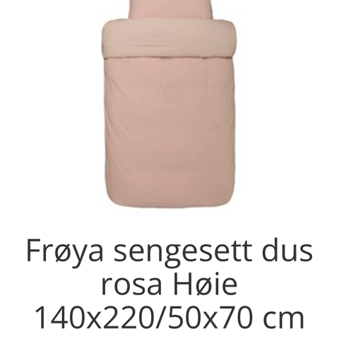 Høie Frøya sengesett i dus rosa str 140x200