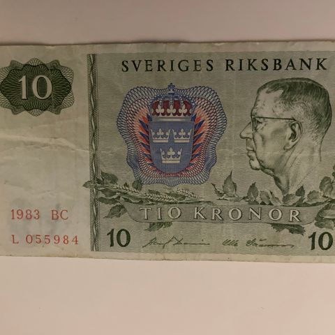 10 kr Sverige 1983 BC selges