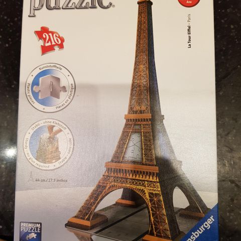 3D Eiffeltårnet puslespill