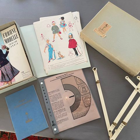Frohne Schnittzeichner, vintage, tyske mønstre( dame og barn)og tegneapparat