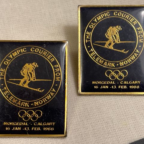 The Olympic Courier From Telemark Morgedal Calgary 1988 pins