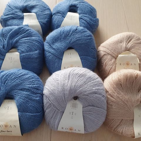 Rowan fine lace (alpakka/merino) - 9 nøster à 50 gr