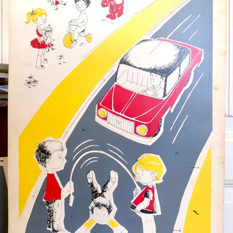 VINTAGE REKLAME PLANSJE / PLAKAT FRA NORSKE ESSO 1960