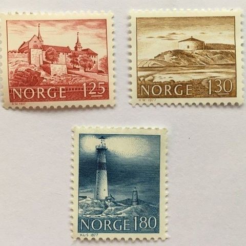 Norge 1977 Byggverk I NK 787, NK 788 og NK 789 Postfrisk
