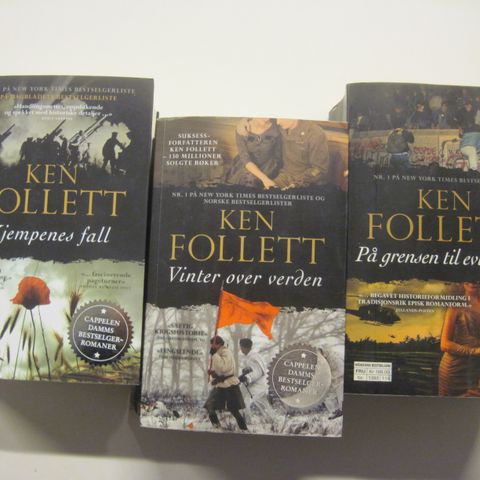 Ken Follett : Århundretrilogien komplett i 3 bind.  Heftet utg. Se bokomtale.