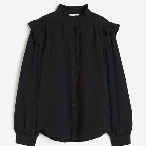 H&M Musselinbluse med volangkant