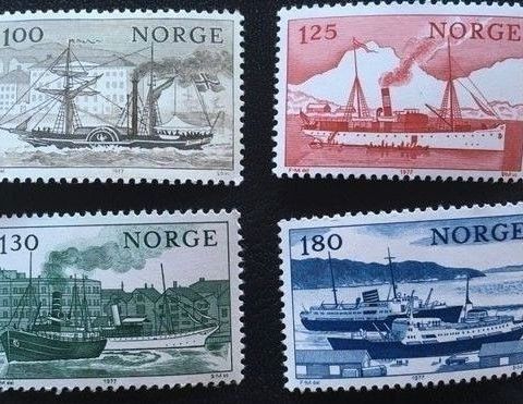 Norge 1977 Norsk kystfart NK 795, 796, 797 og 798 Postfrisk