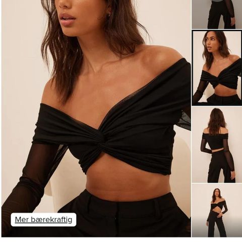 Off shoulder topp fra NAKD str L