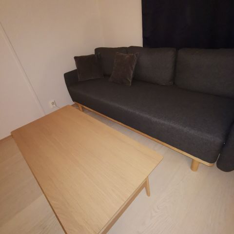 Sofabord KALBY 60x120 m/hylle lys eik