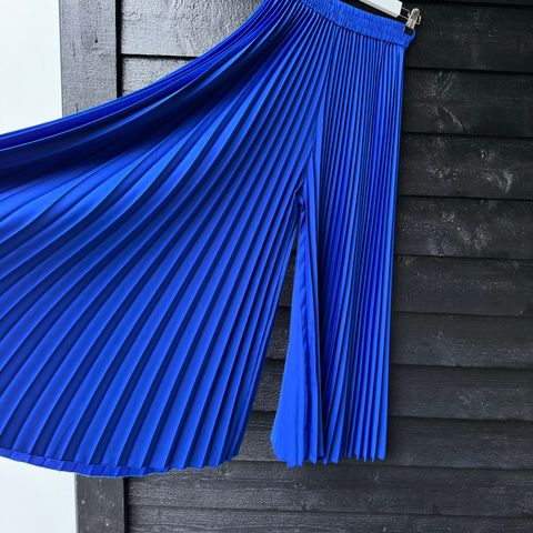 Pleated plissert blå bukse - skjørt