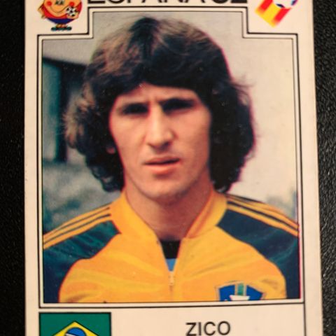 Zico Brasil Panini VM 1982 fotballkort sticker Spania 82