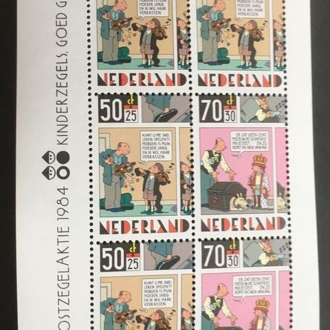 Nederland  1984  Børneomsorg  Miniark 4 x AFA 1261 og 2  x AFA 1264 Postfrisk