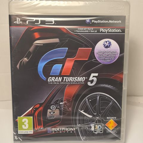 Gran Turismo 5 - PlayStation 3 - Ny og Uåpnet
