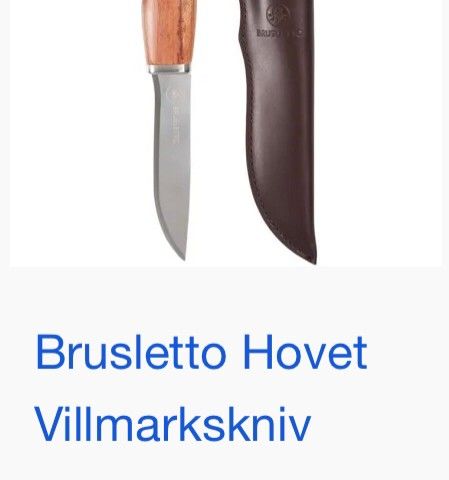 Brusletto Hovet villmarkskniv kr 800,- inkl gravering