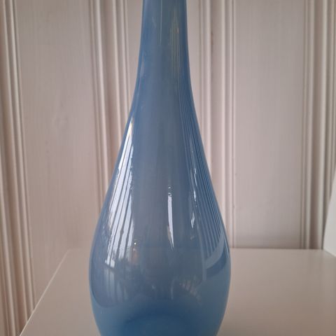 Blå svensk vintage glassvase