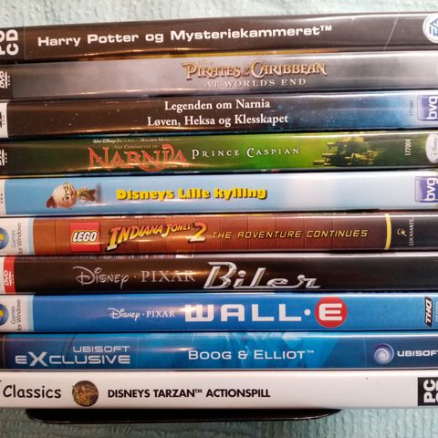 9 PC-spill: Harry Potter, Narnia, Lego, Biler, Wall-E etc.