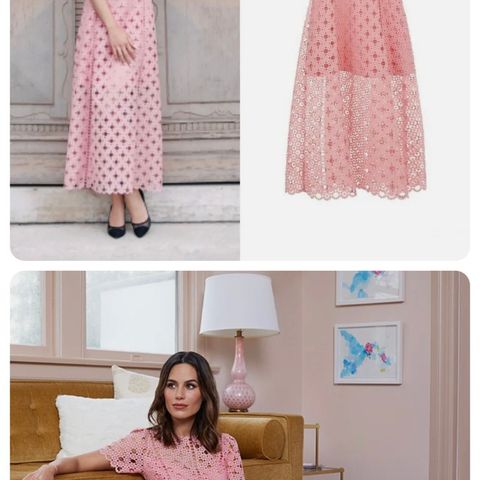 sandro rosa lace kjole 40