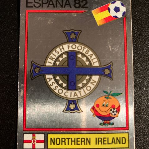 Nord Irland badge No 328 Panini VM 1982 fotballkort sticker Spania 82