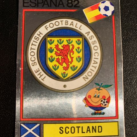 Skotland badge No 400 Panini VM 1982 fotballkort sticker Spania 82