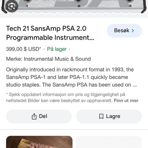 Tech 21 Sansamp Psa 2.0
