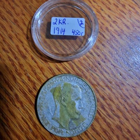 2 kr. 1914  sølv  nr. 2.