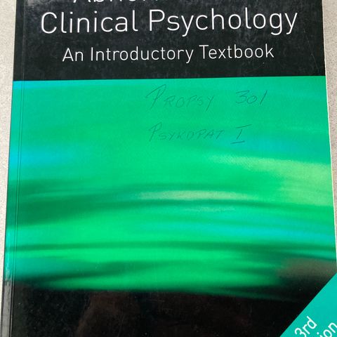 Abnormal and clinical psychology paul bennett