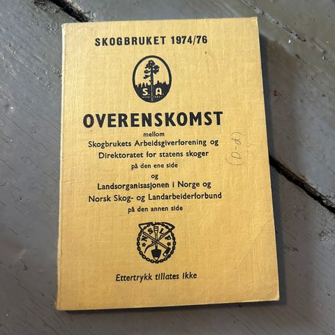 Overenskomst Skogbruk 1974/76