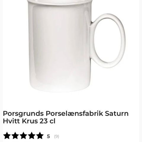 7 saturn kopper/krus fra Porsgrund porselen, PP