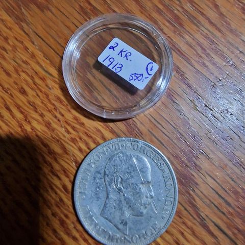 2 kr.  1913  sølv  Nr.1.