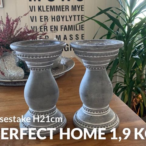 2 lysestaker fra Perfect Home 1,9 kg stk.