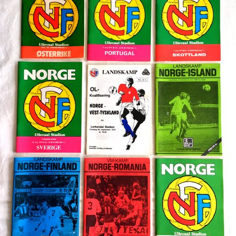 NFF - 9 fotballprogrammer - 1978-1980
