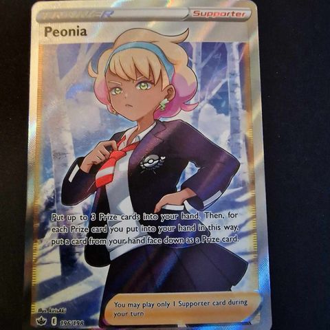 Pokemon kort -  Peonia 196/198 Full art fra Chilling Reign