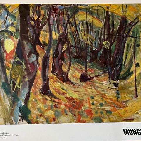 Kunstplakat Edvard Munch - Høst i almeskogen