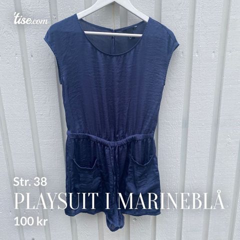 Playsuit Marineblå Str. 38 Med Lommer