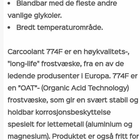 Frostvæske 200 l selges