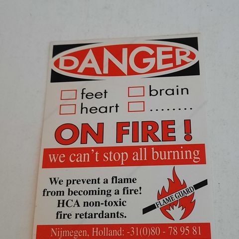 Danger - On fire! - Flame guard - Klistremerke