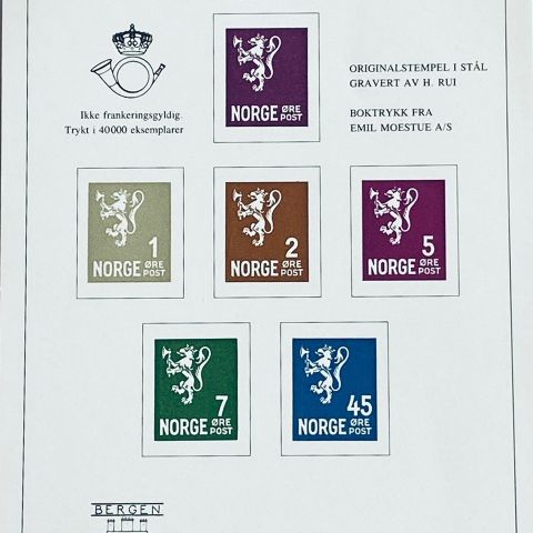 Norge Minneblokk MB 18 Bergen Åttifem - Nasjonal frimerkeutstilling . Farger