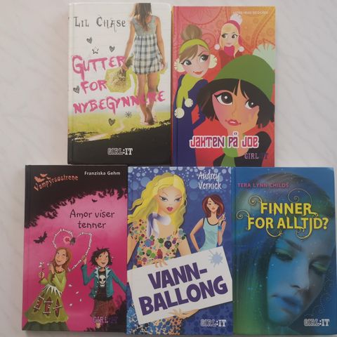 5 stk ungdomsbøker fra GIRL:IT