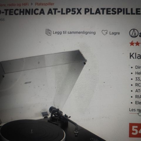 Audio-Technica At-lp5x platespiller.til 3999!!