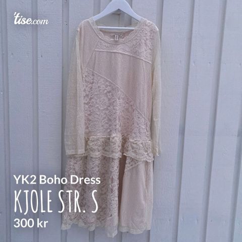 YK2 Boho Blonder Dress Anime Kjole Str. S