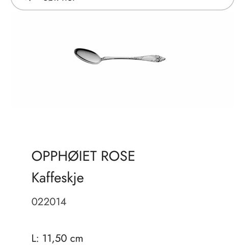 Sølv kaffeskjeer opphøiet rose