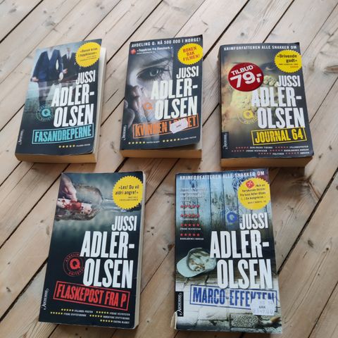 5 stykk paperback, Jussi Adler olsen