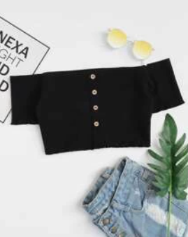 Off-Shoulder Topp Søt Crop Top