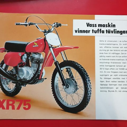 Honda XR 75 Brosjyre