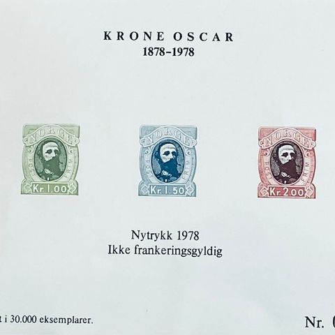 Norge 1978 Minneblokk MB 10  Krone Oscar