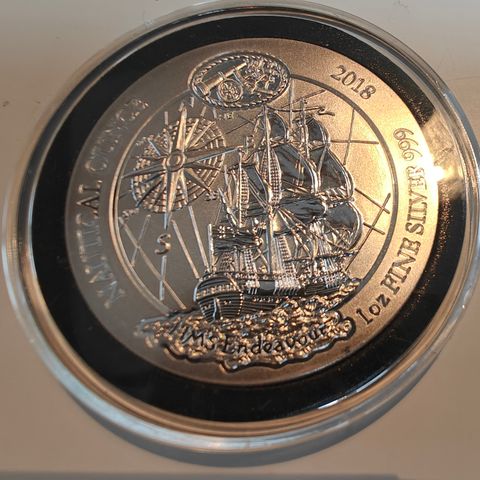 Nautical 2018 1 oz sølvmynt selges