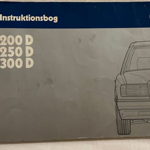 1985 Mercedes-Benz Instruksjonsbok 200D/250D/300D W124