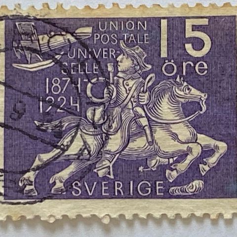 Sverige 1924  Verdenspostforeningen 50 år  AFA 176 Stemplet