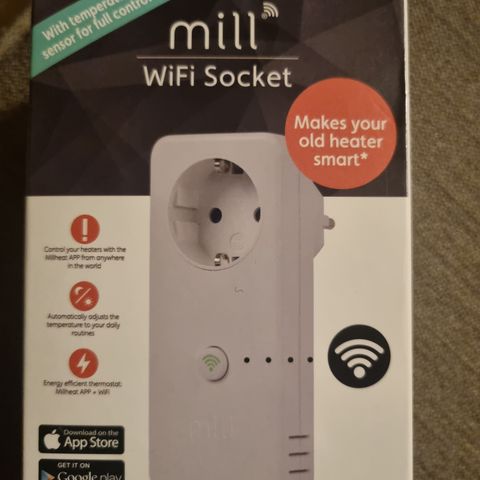 Mill  WiFi Socket,  styr ovn med internett