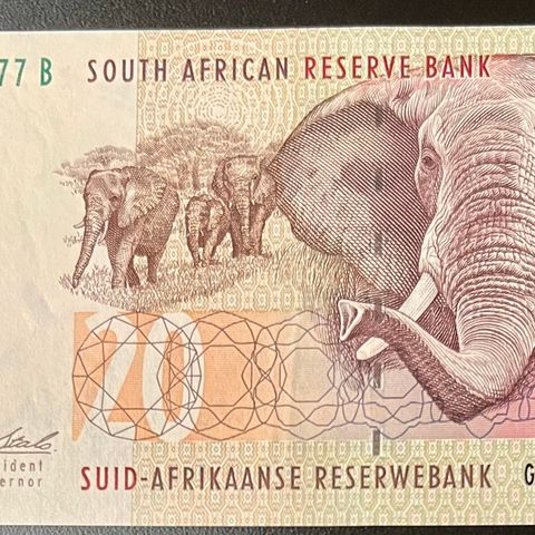 SØR AFRIKA.  20 RAND 1993.  P-124a.   UNC